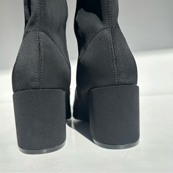 Boohoo womens chunky block heel pointed toe sock boots booties ankle boot Size 6 - Picture 4 of 13